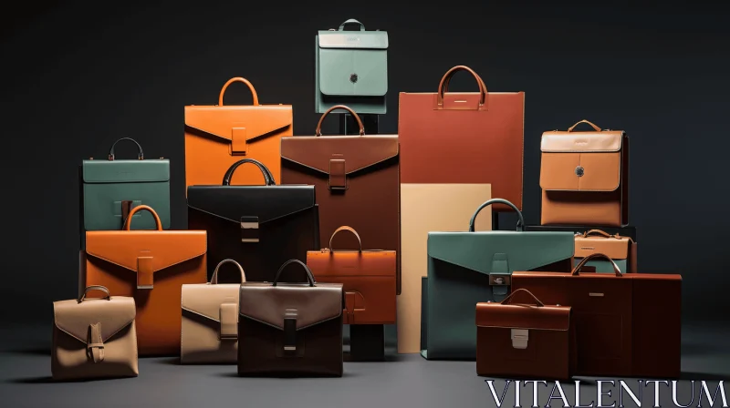 Luxurious Geometry: A Stunning Collection of Colored Bags AI Image