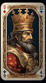 Regal King Playing Card - Realistic and Hyper-Detailed Illustration