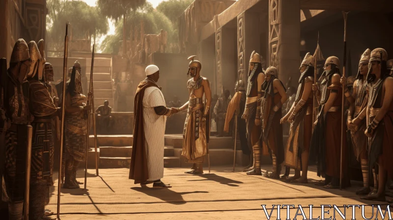 Meticulous Military Scenes in the Style of Ancient Egypt | Image Description AI Image