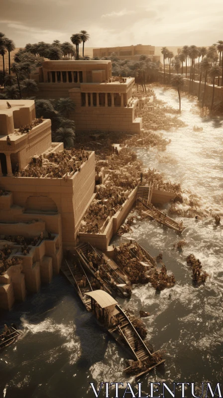 Ancient Egypt: Pharaohs of the Flood | Cinema4d Render AI Image