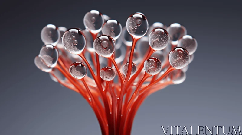 Captivating Water Droplets on Transparent Petals | Rendered in Cinema4d AI Image