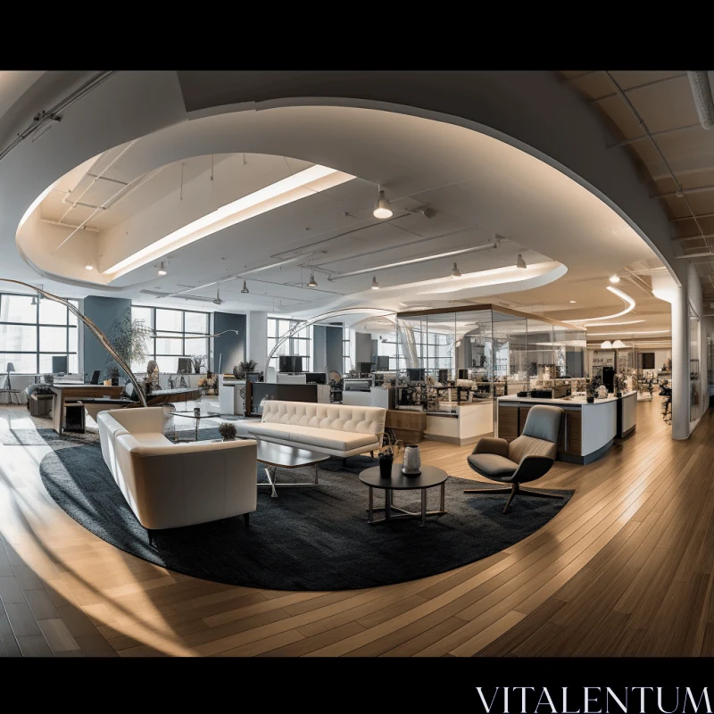 AI ART Captivating Office Space with Fisheye Lens | Timeless Artistry