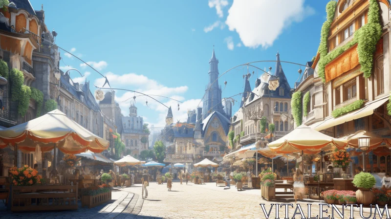 AI ART Enchanting Fantasy Town in the French Countryside | Octane Render