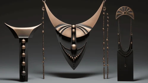 Exquisite Metalwork Jewelry: Necklaces and Chandelier