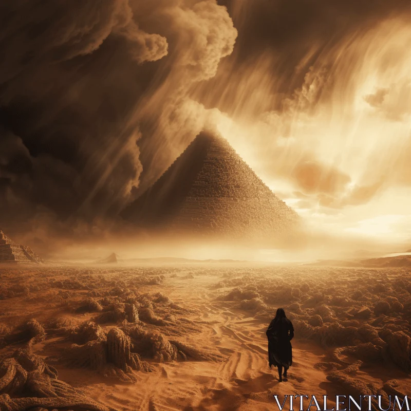 Desert Landscape with Pyramids: A Captivating Vision AI Image