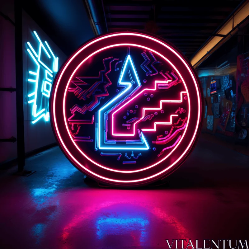 Illuminating Neon Sign in Dark Room | Chicano-Inspired Abstraction AI Image