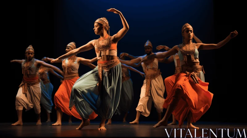 Captivating Dance Performance with Indian Costumes in Dark Cyan and Light Bronze AI Image