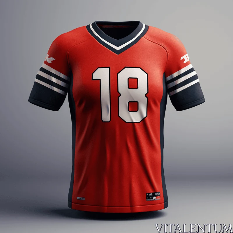 Captivating Football Jersey Mockup in Bold Red and Black | Anime-Inspired Design AI Image