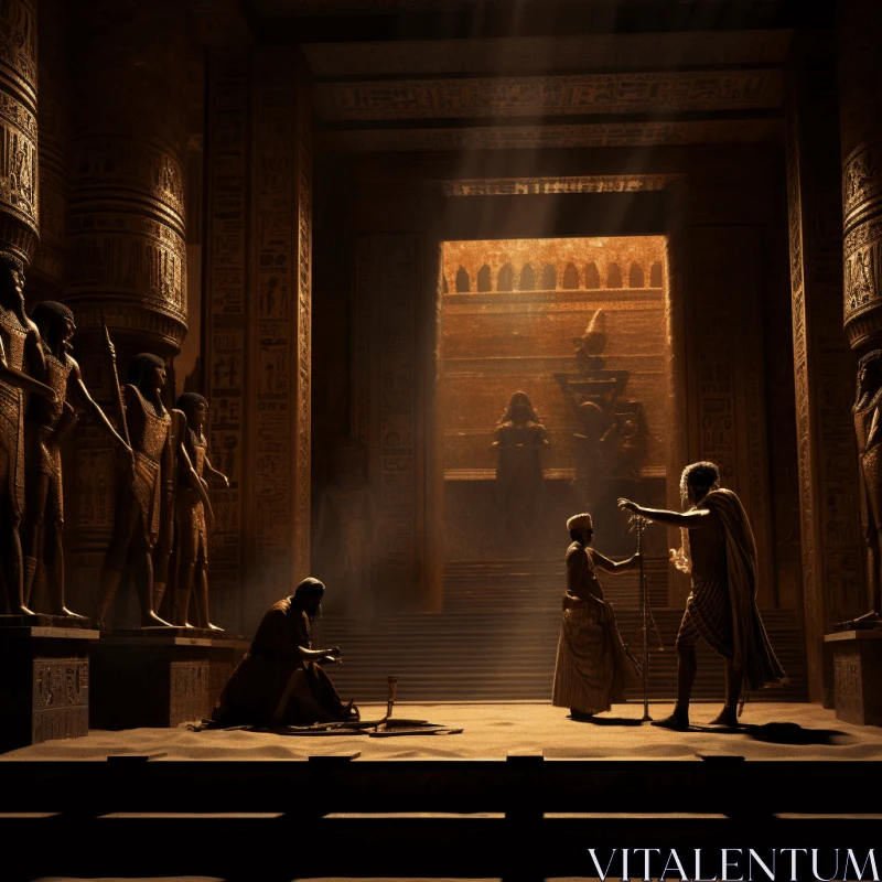 Painting in an Egyptian Temple: A Cinematic Masterpiece AI Image