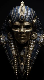 Pharaoh Mask: A Meticulously Designed Gold and Black Masterpiece