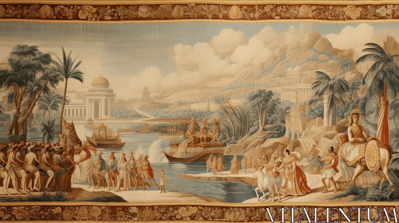 Neoclassical Clarity meets Hindu Art: A Captivating Tapestry AI Image