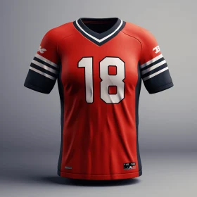 Captivating Football Jersey Mockup in Bold Red and Black | Anime-Inspired Design