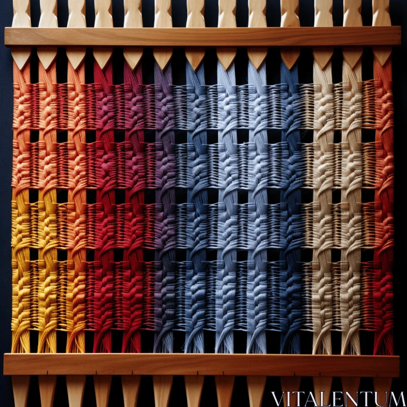 AI ART Captivating Loom Art: Vibrant Wooden Sticks with Tonal Variations