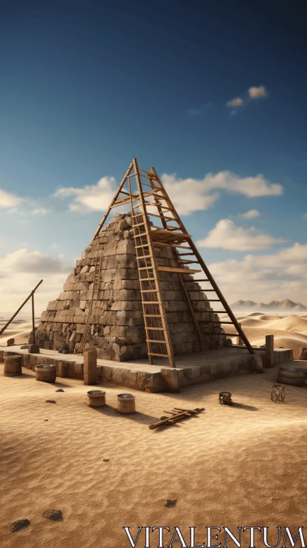 Ancient Pyramid in the Egyptian Desert | Unreal Engine Render AI Image