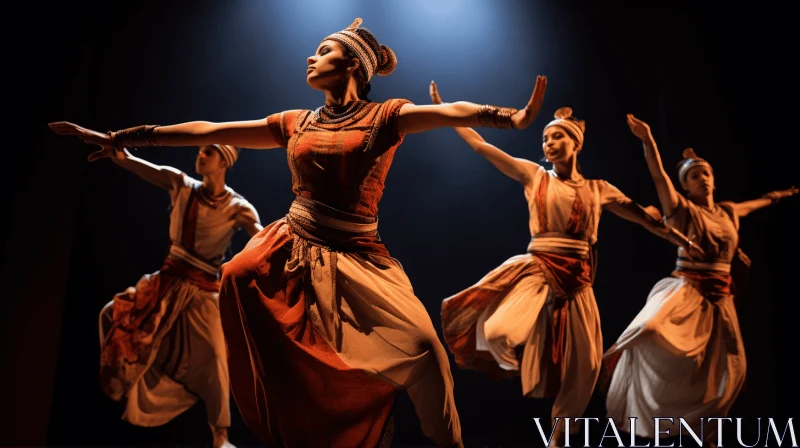 Captivating Indian Dance Performance on Stage AI Image