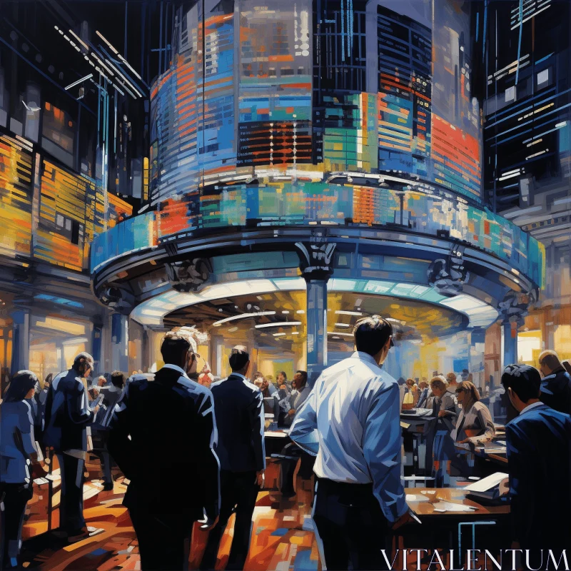 Captivating Painting of a Lively Restaurant Scene in a Futuristic Cityscape AI Image