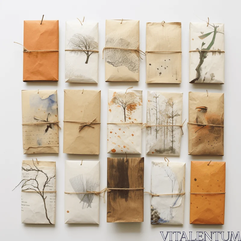 Ethereal Paper Packets: Conceptual Embroideries Inspired by Nature AI Image
