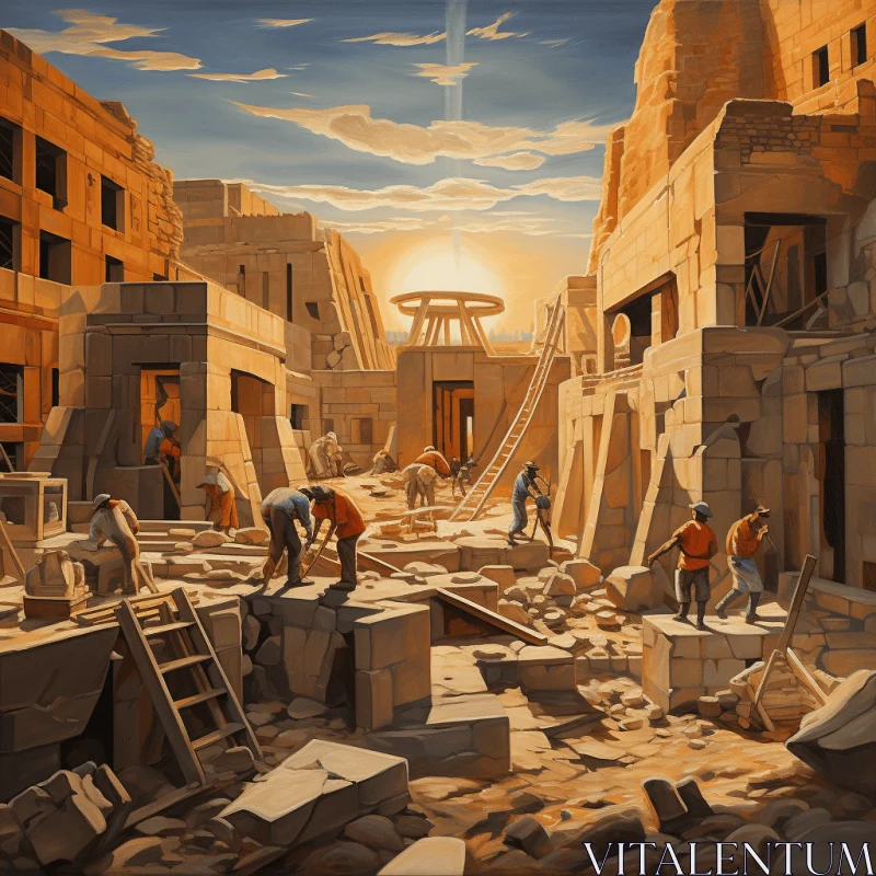 Ethereal Post-Apocalyptic City Painting | Ancient Egypt Inspired AI Image
