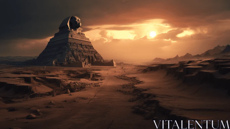 Captivating Fantasy Wallpaper: Pyramid in Desert AI Image
