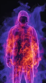 Infrared Filters and Hyper-Detailed Illustrations: The Engulfed Man in a Hoodie