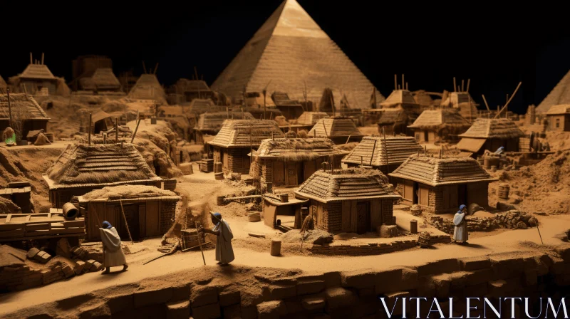 City with Pyramids: Detailed Model in Edo Period Style AI Image