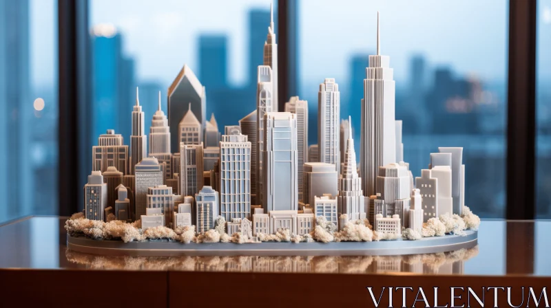 Captivating Chicago Cityscape Cake | Paper Sculpture Style AI Image