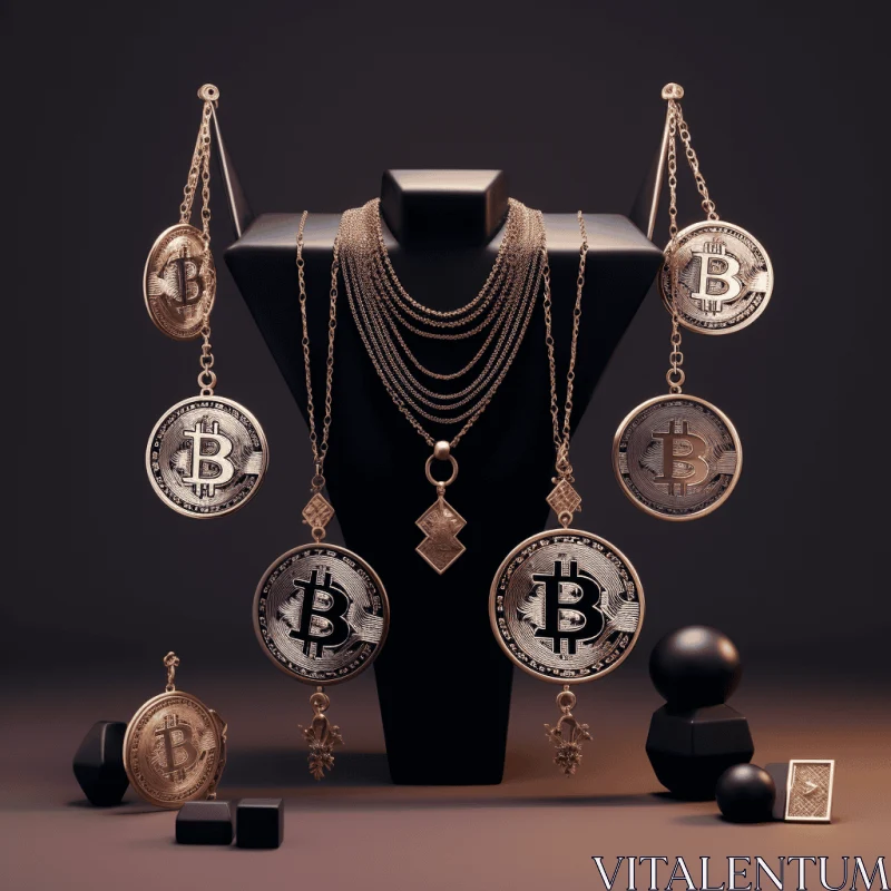 Bitcoin Jewelry: Realistic and Hyper-Detailed Mannequin Renderings AI Image