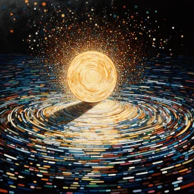 Captivating Painting: Spiral of Starry Light and Water