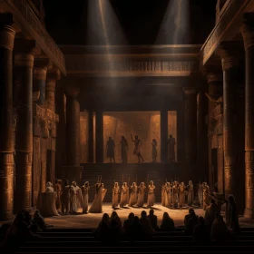 Captivating Stage Scene: Dark Gold and Light Bronze | Hyperrealistic Rendering