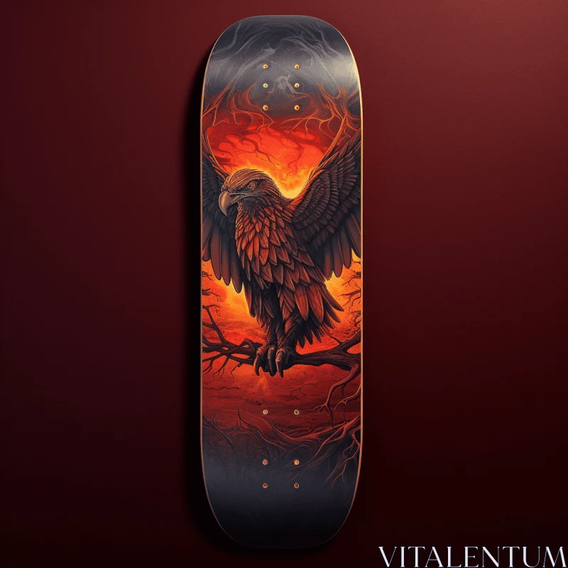 Captivating Eagle Skateboard Deck | Realistic Hyper-Detailed Artwork AI Image