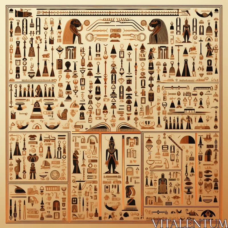 Intricate Vintage Sci-Fi Poster with Egyptian Icons and Symbols AI Image