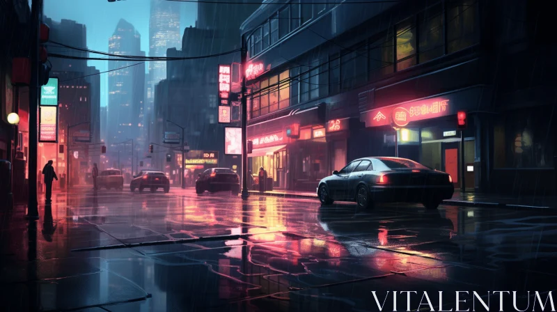 Captivating Night Cityscape with Cars | Spatial Concept Art AI Image