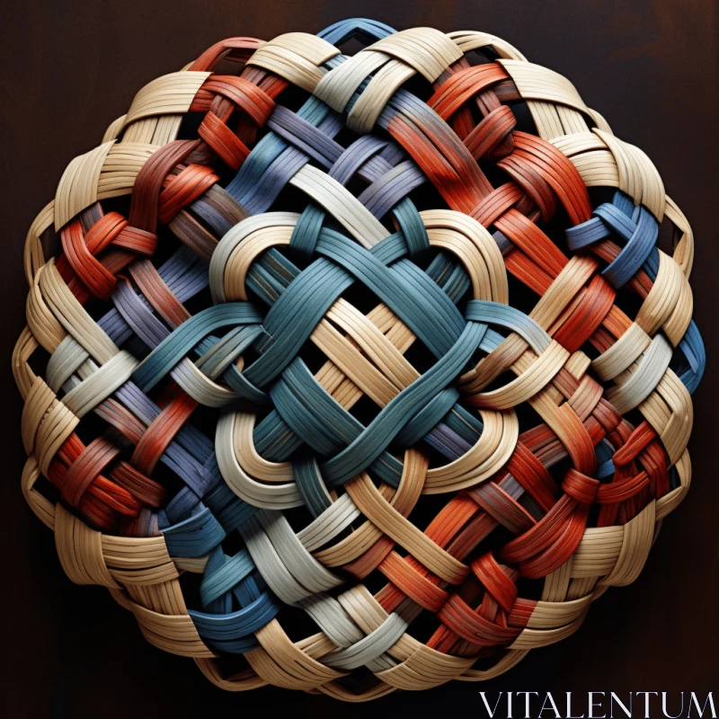 Exquisite 3D Printed Woven Basket | Earthy Color Palettes AI Image
