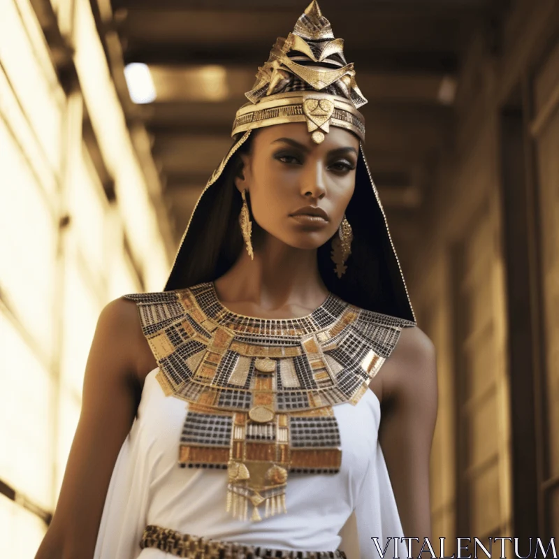 Captivating Egyptian Model in Vintage Costume | Ancient World Fashion AI Image