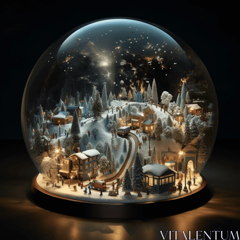Captivating Snow Globe with Village Inside | Realistic and Hyper-Detailed AI Image