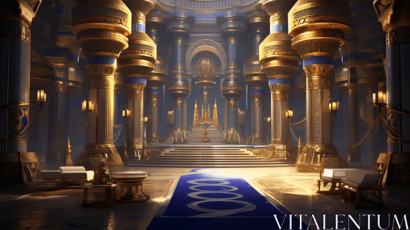The Golden Palace of Egyptians: A Majestic Virtual Environment AI Image