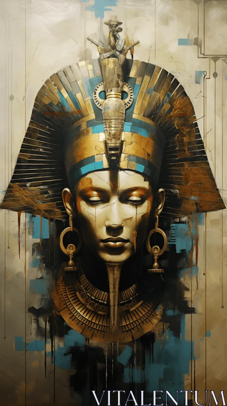 Captivating Egyptian Artwork: Pharaohs in Hyper-Realistic Sci-Fi Style AI Image