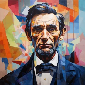 Captivating Portrait of Abraham Lincoln | Colorful Squares | Elegant Style