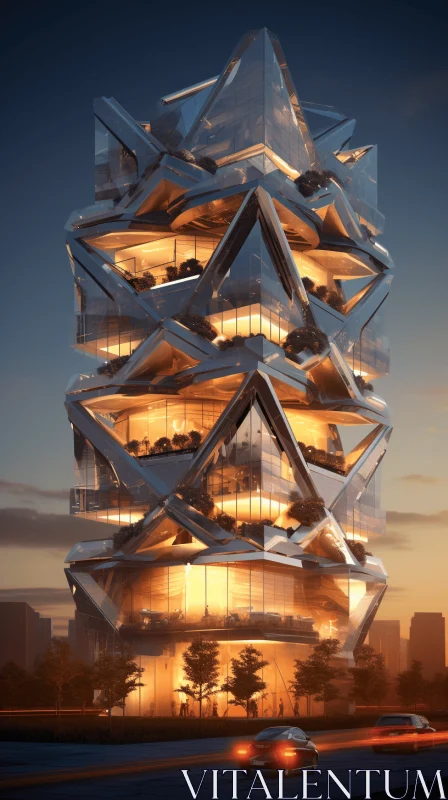 Captivating Exterior Rendering of a Modern Architectural Masterpiece AI Image