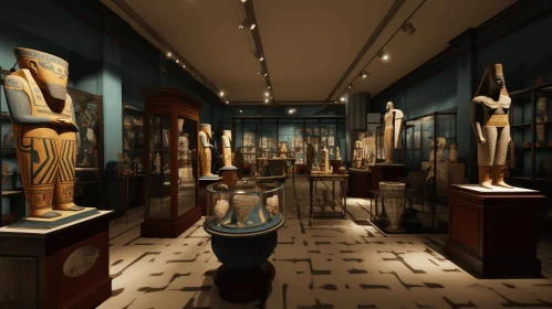 Ancient Egyptian Museum Exhibition: Neoclassical Realism in 3D