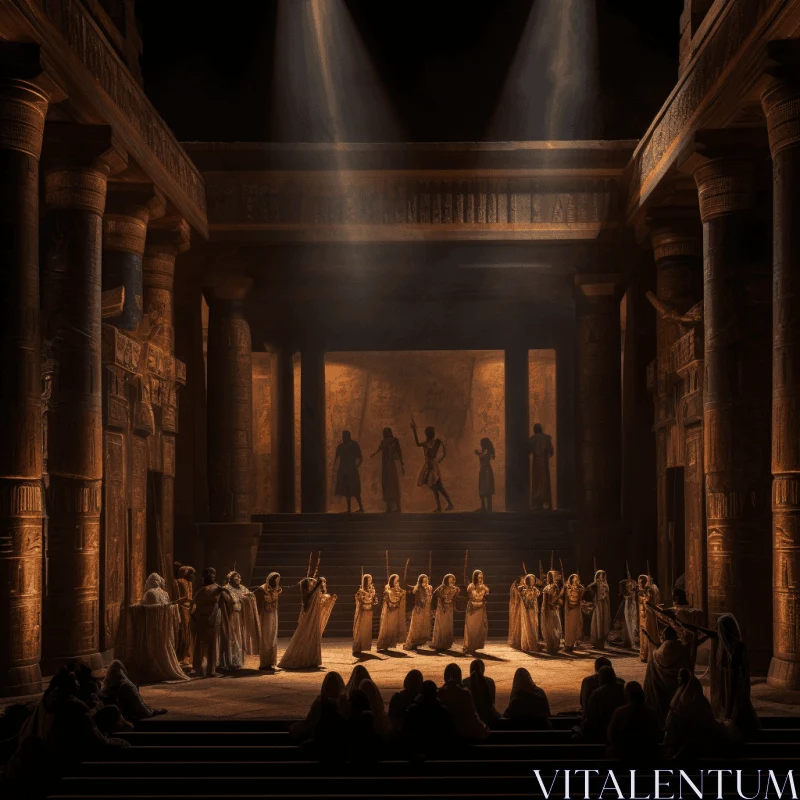 AI ART Captivating Stage Scene: Dark Gold and Light Bronze | Hyperrealistic Rendering