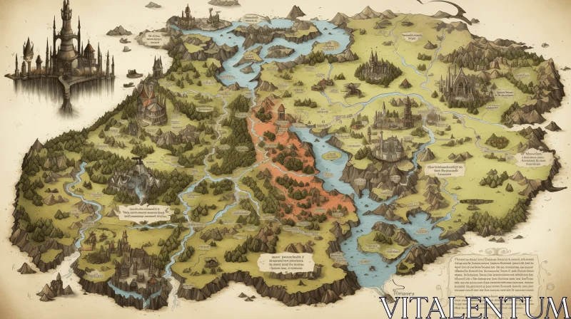 Explore the Mystical Kingdom of Elwherl | Fantasy Map Art AI Image