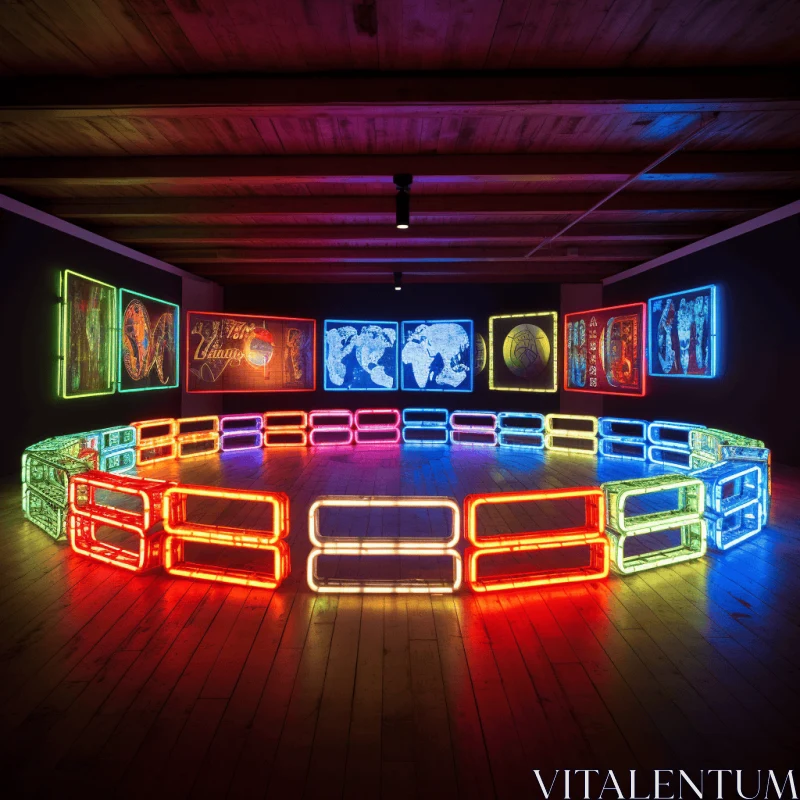Mesmerizing Neon Lights: Contemporary Latin American Art AI Image