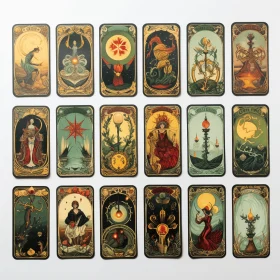 Exquisite Tarot Cards: Organic Art Nouveau and Qajar Art Fusion