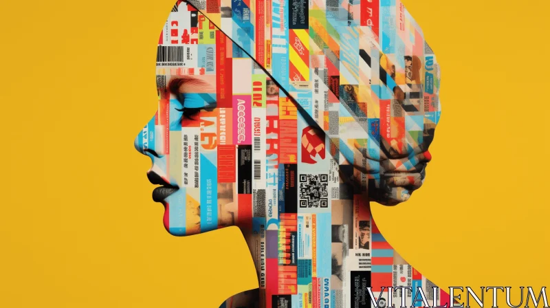 Vibrant Magazine Collage: Bold Graphic Illustration of Urban Life AI Image