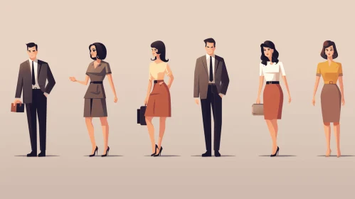 Timeless Retro Business People: A Vibrant Collection