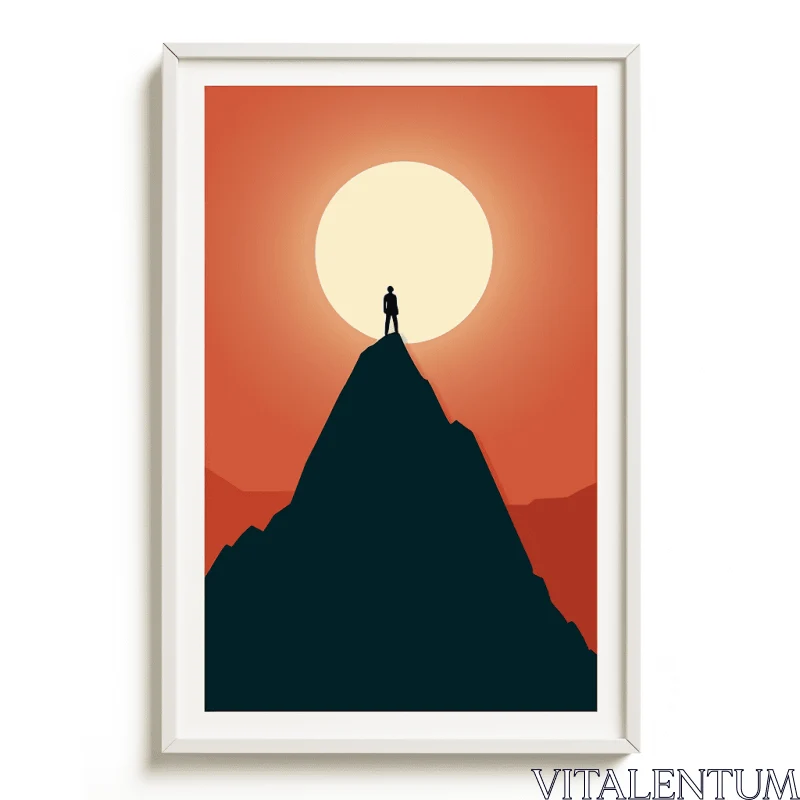 Stunning Mountain Poster - Pop Art Minimalism | Unique Framing AI Image