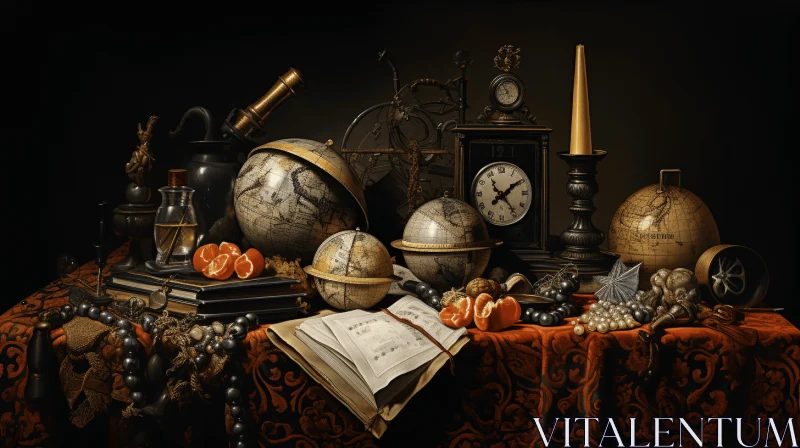Captivating Antique Still Life Composition | Hyperrealistic Art AI Image