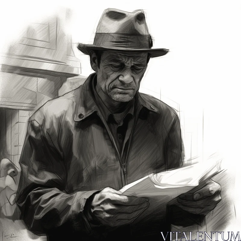 Portrait of a Police Officer in a Hat | Zbrush and Comic Book Noir Style AI Image