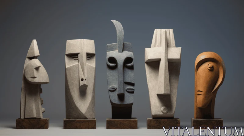 Exquisite Cubist Sculptures | Meticulously Crafted Scenes AI Image